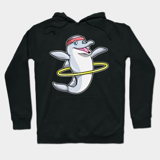 Dolphin at Fitness with Swing ring & Headband Hoodie